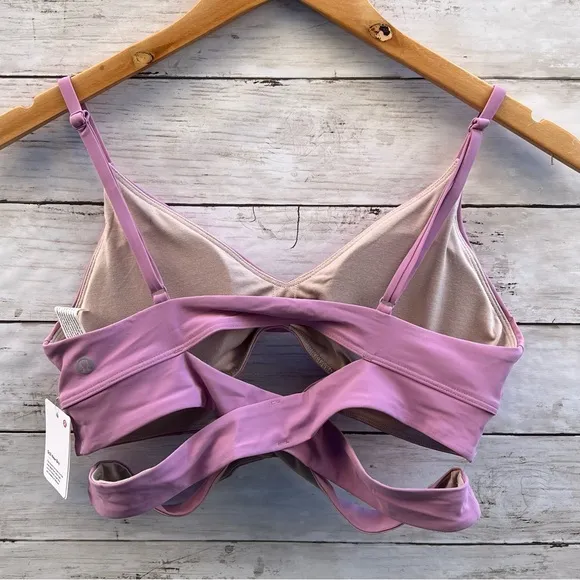 NEW Lululemon Sz 10 Jubilee Lavender Pink Crossover Strappy Longline Sports Bra