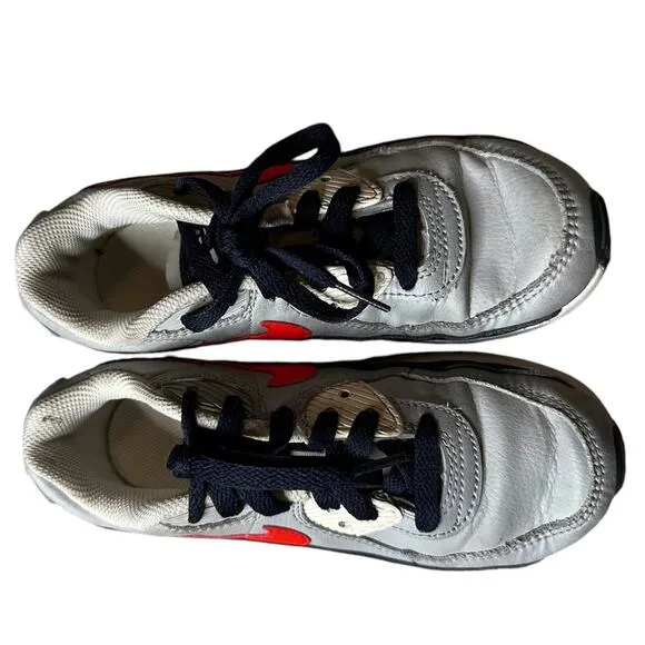 Nike Air Max 90 LTR Big Kids' Shoes (CD6864-021, Light grey/red Size 2