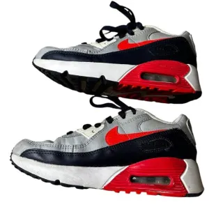 Nike Air Max 90 LTR Big Kids' Shoes (CD6864-021, Light grey/red Size 2