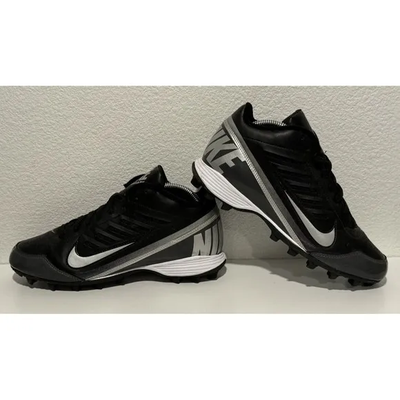 Nike Mens Landshark Football Cleats Sz 8.5 Black Mid Boots Shoes 511292-009