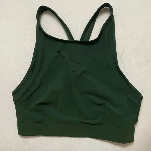 NWOT Alo Yoga Ripped Warrior Sports Bra Size S Forest Green