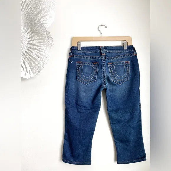 🔥NWOT True Religion Women Bermuda Shorts Big Stitch Buddha Horse Shoes Low Rise