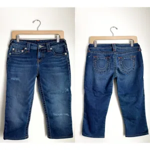 🔥NWOT True Religion Women Bermuda Shorts Big Stitch Buddha Horse Shoes Low Rise