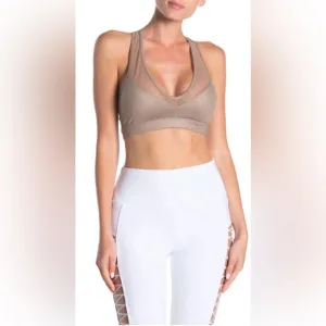 NWT Alo Yoga Entice Padded Bra Pearl Glossy Size S