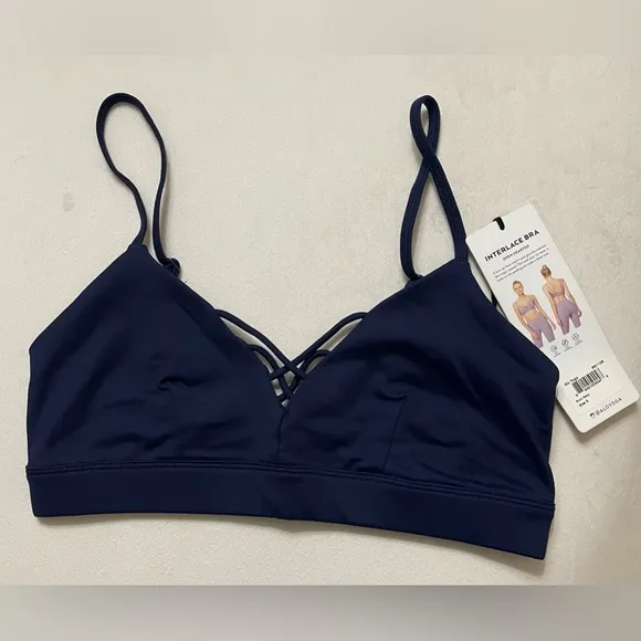 NWT Alo Yoga Interlace Sports Bra  Navy Blue Size S