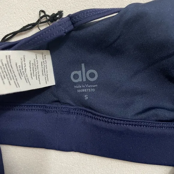NWT Alo Yoga Interlace Sports Bra  Navy Blue Size S