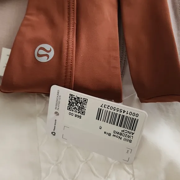 NWT Lululemon Still Now Bra, Brown, Size 8