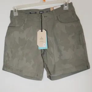 NWT Prana Halle ll 7&quot; Sage Green Camo Shorts Size 4