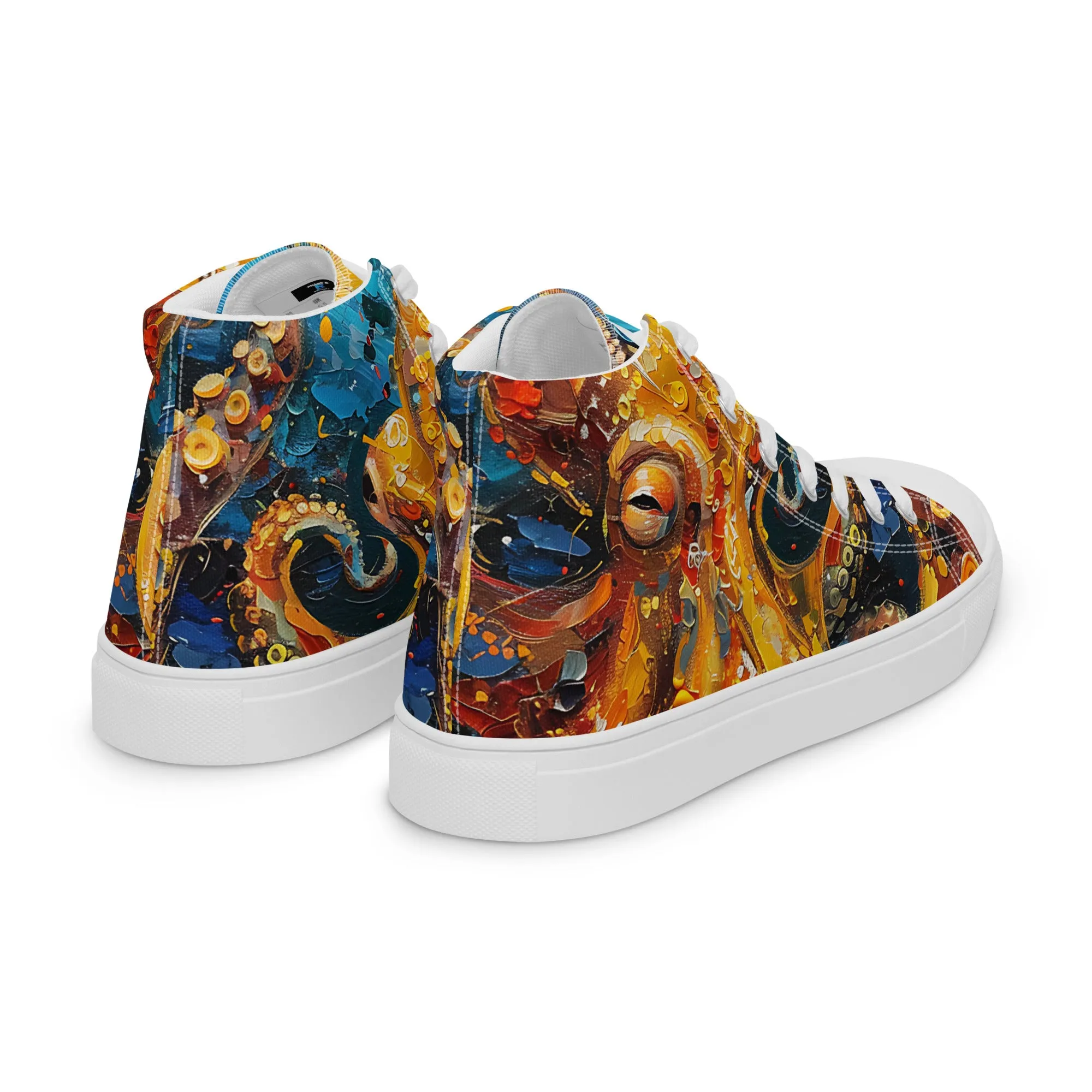Octopus Men’s high top canvas shoes