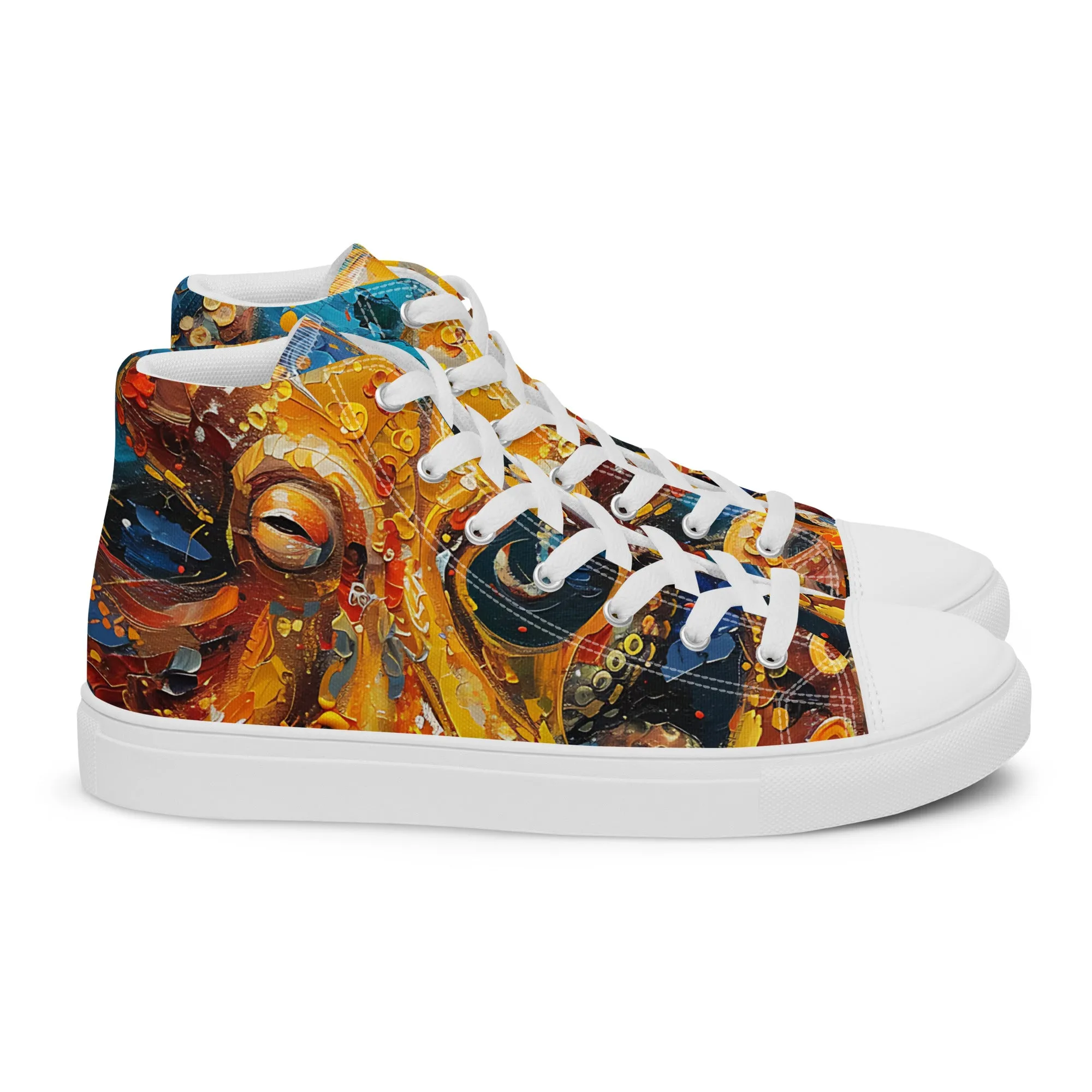 Octopus Men’s high top canvas shoes