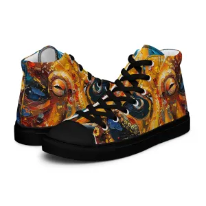 Octopus Men’s high top canvas shoes