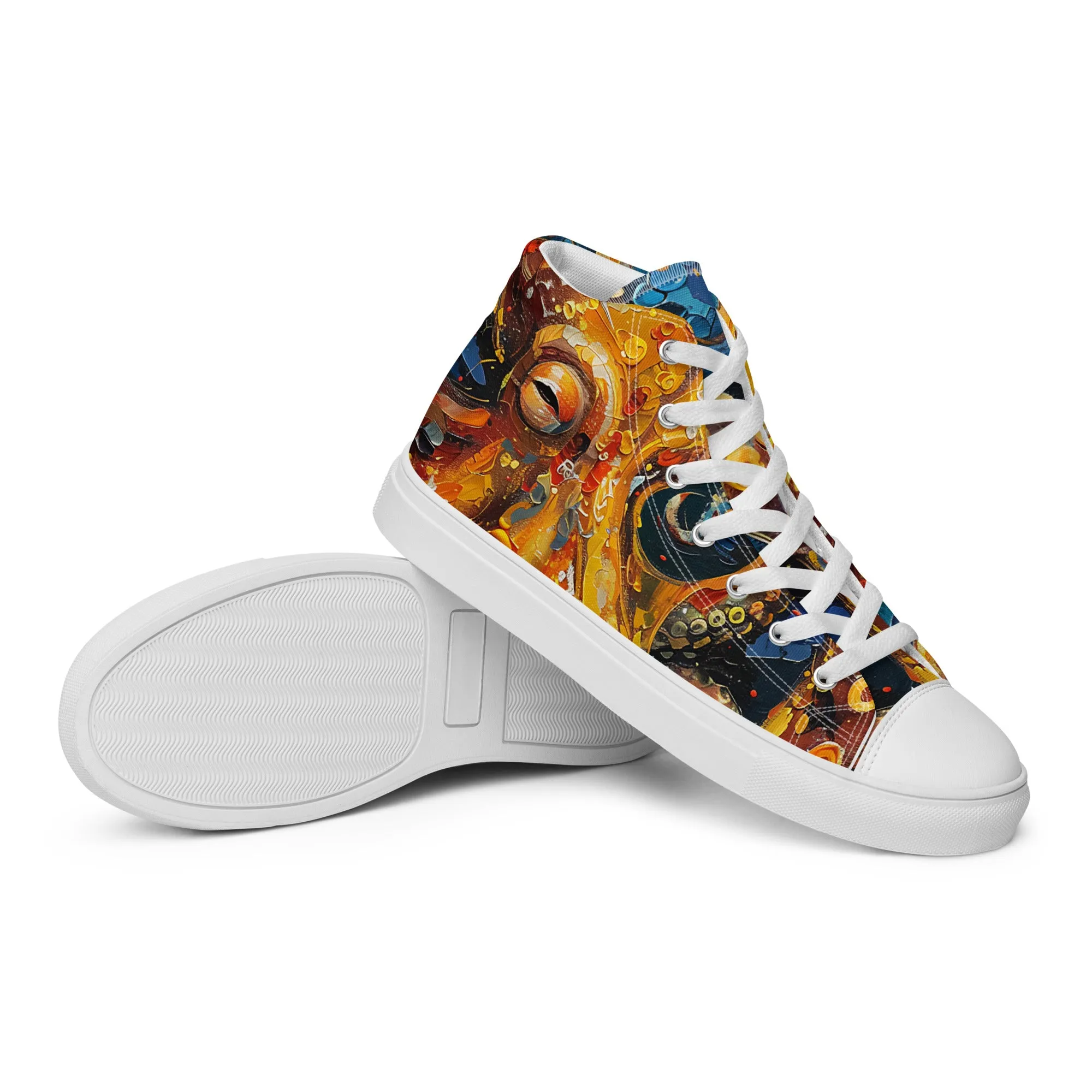 Octopus Men’s high top canvas shoes