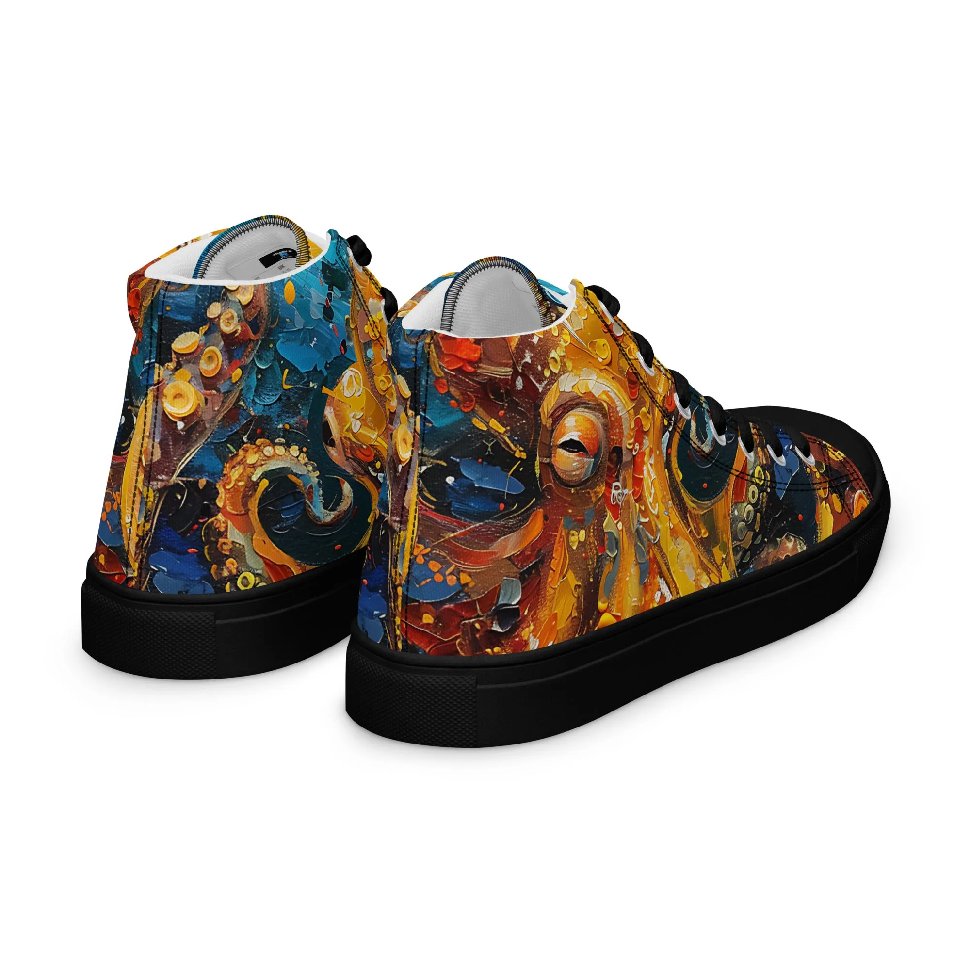 Octopus Men’s high top canvas shoes