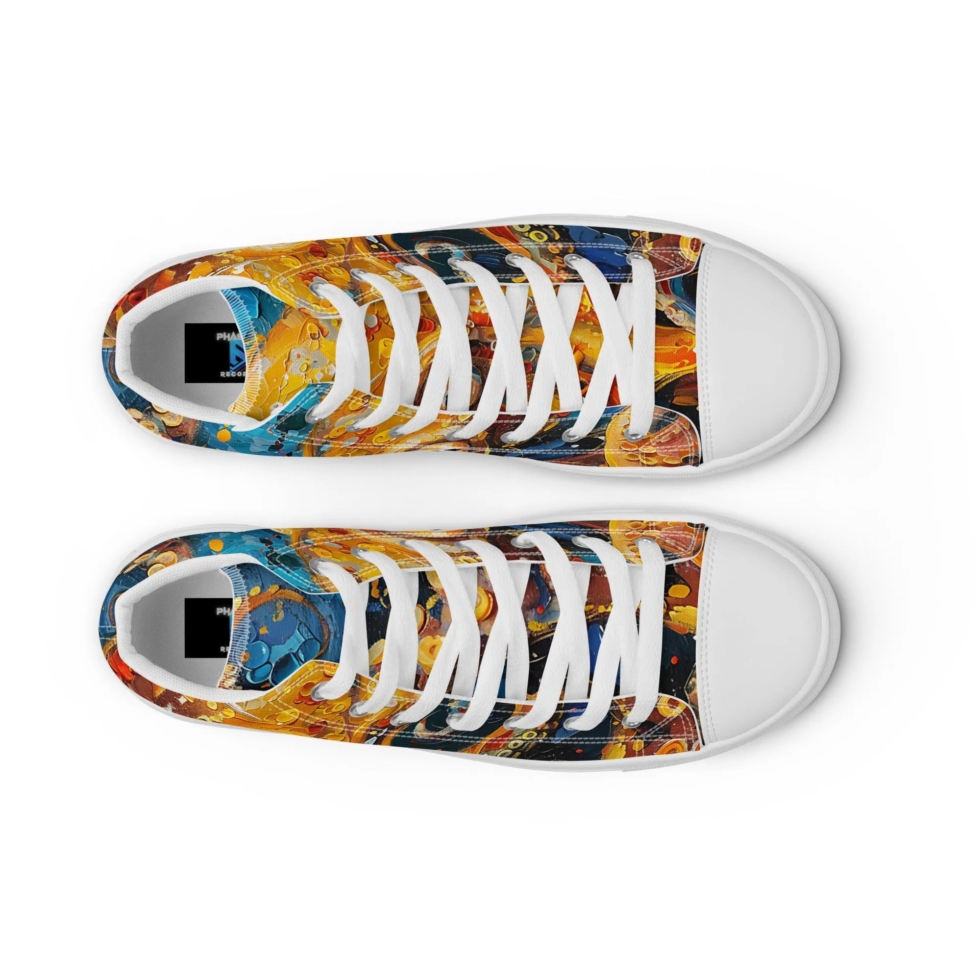 Octopus Men’s high top canvas shoes