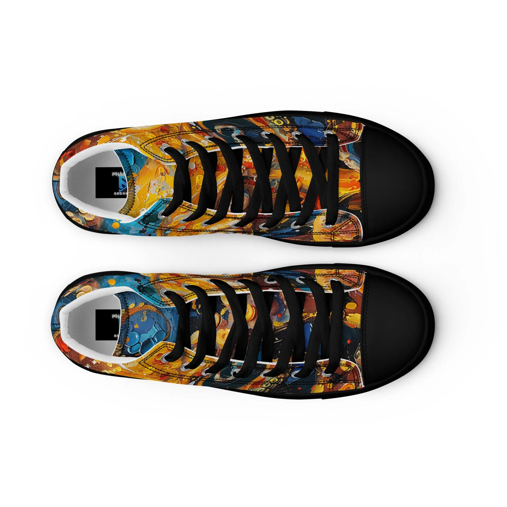 Octopus Men’s high top canvas shoes