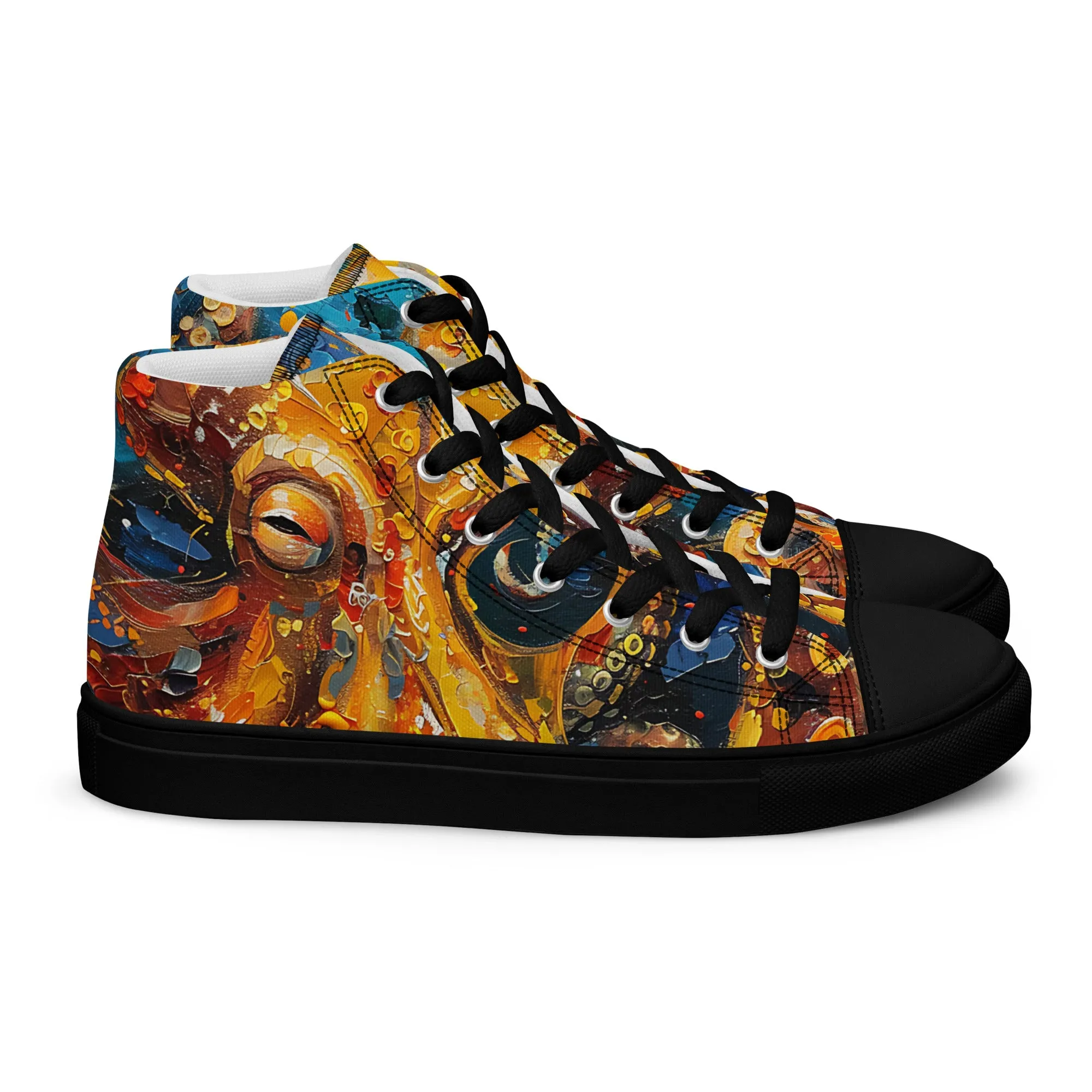 Octopus Men’s high top canvas shoes