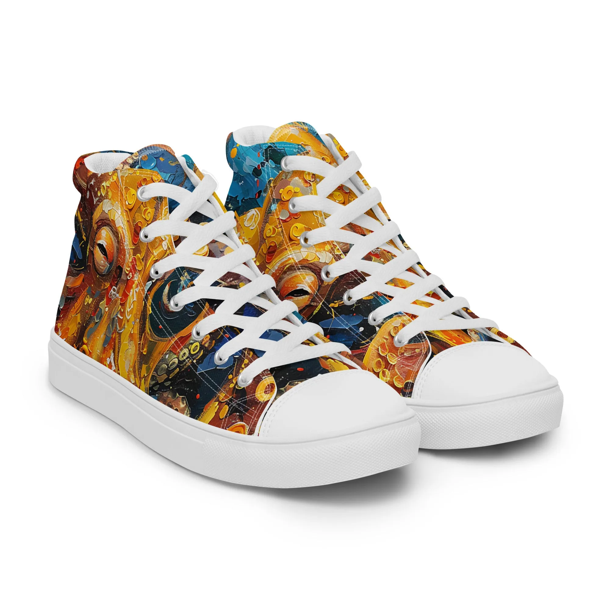 Octopus Men’s high top canvas shoes