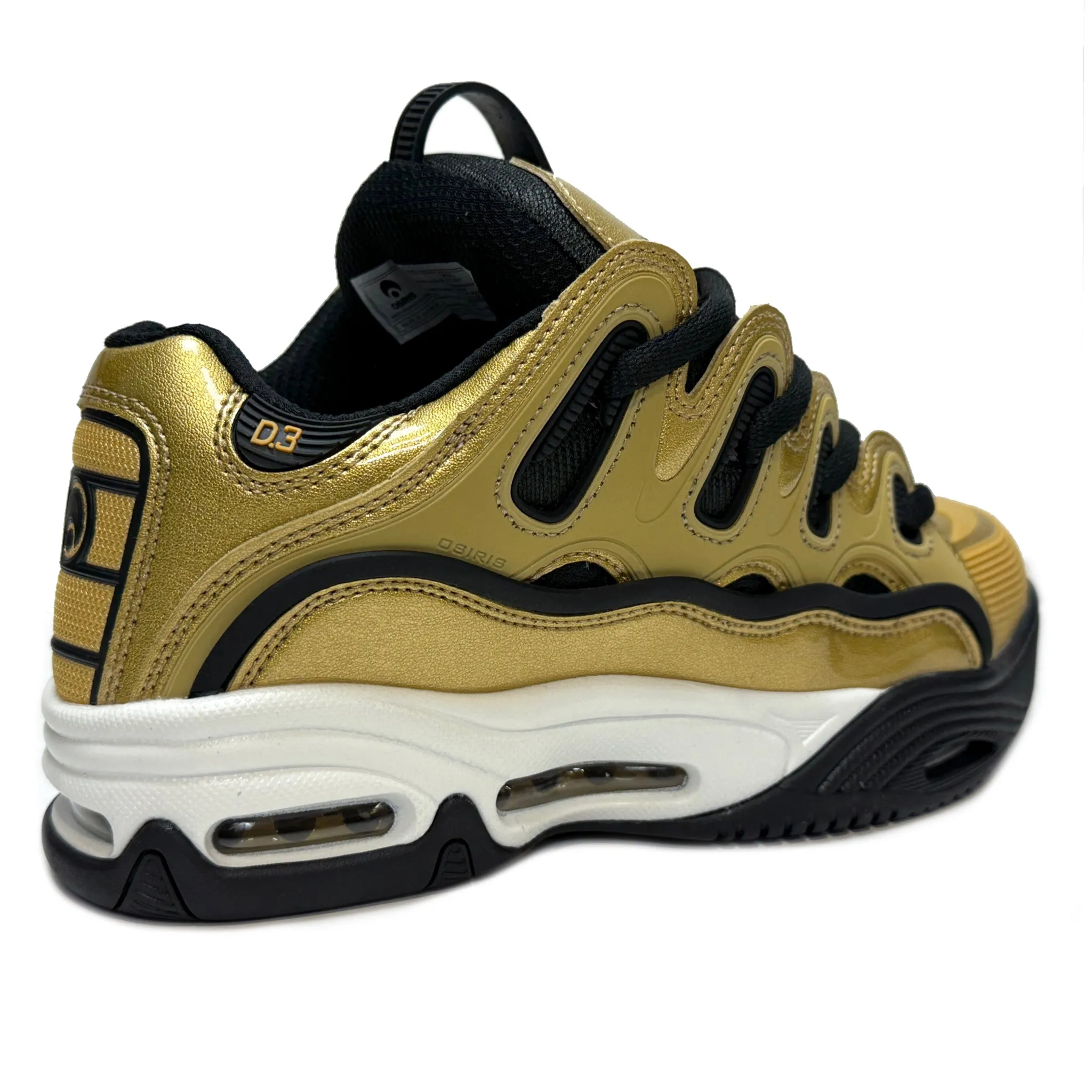 OSIRIS SHOES D3 2001 GOLD BLACK WHITE TRAINERS