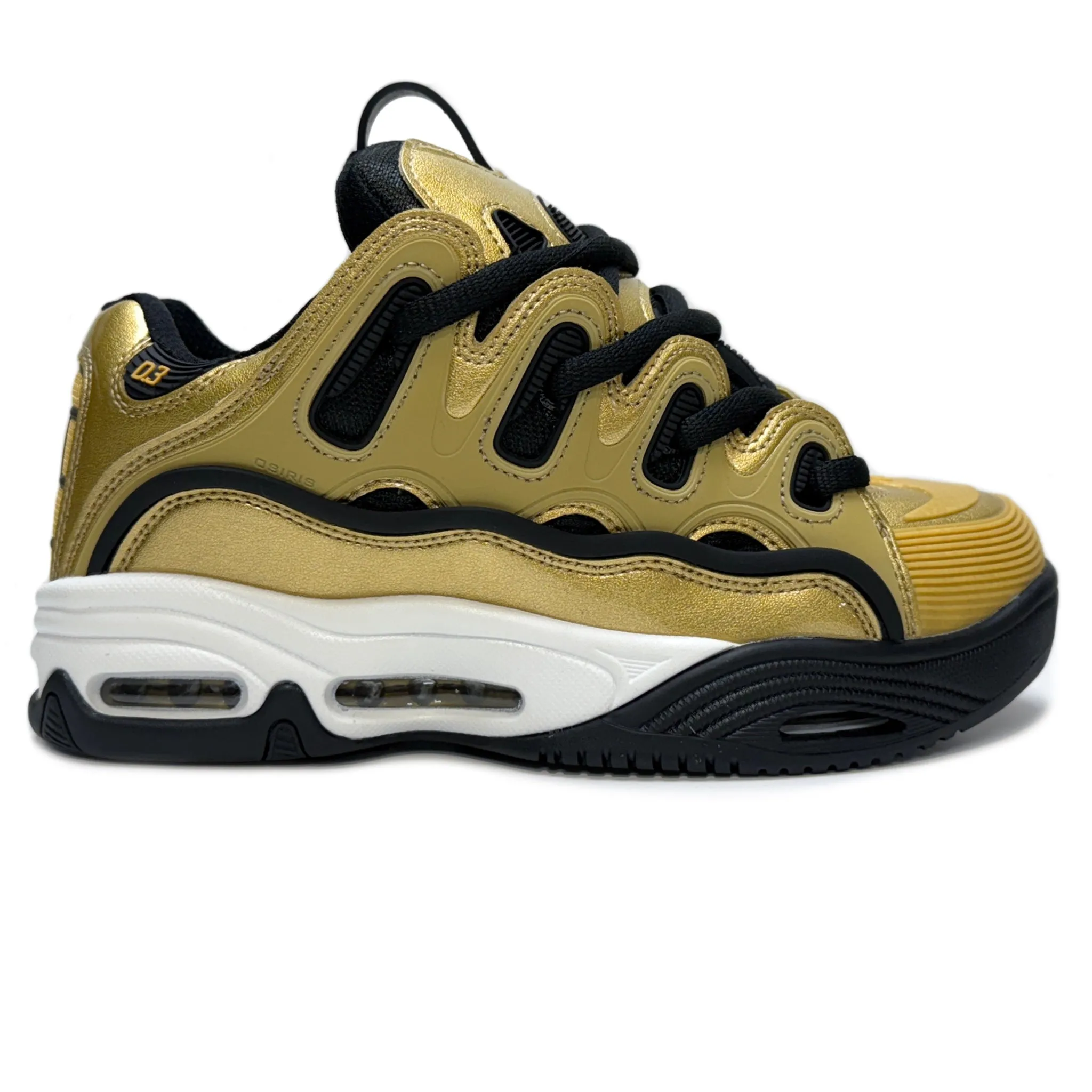 OSIRIS SHOES D3 2001 GOLD BLACK WHITE TRAINERS