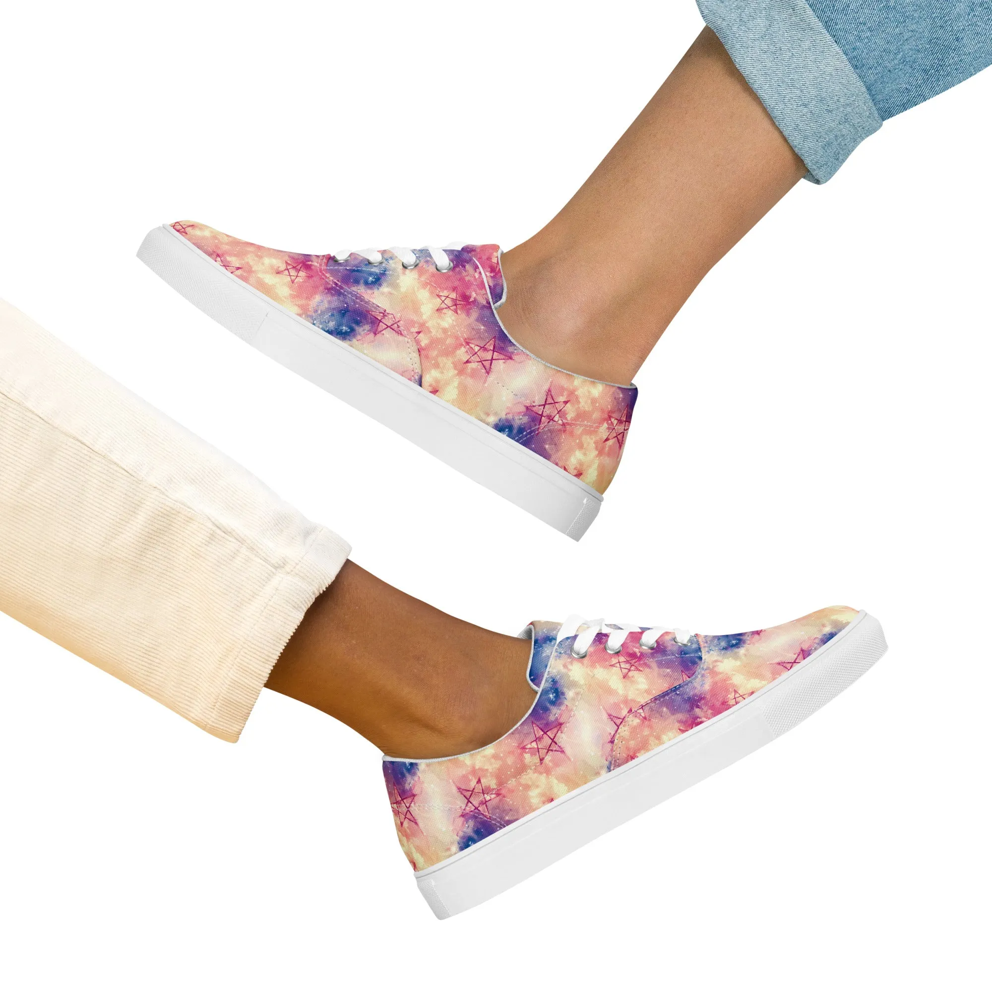 Pentagram Stars Women’s lace-up canvas shoes