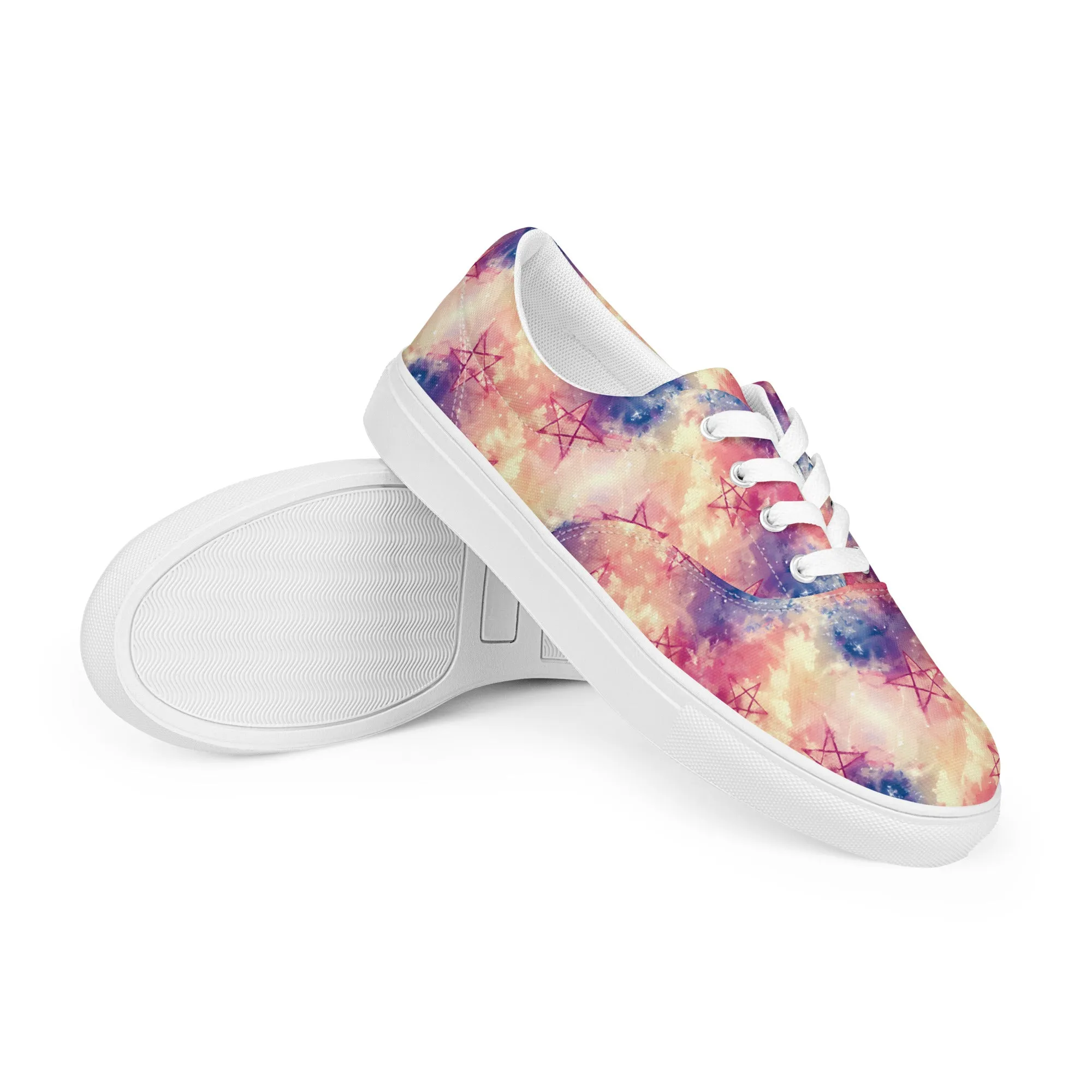 Pentagram Stars Women’s lace-up canvas shoes