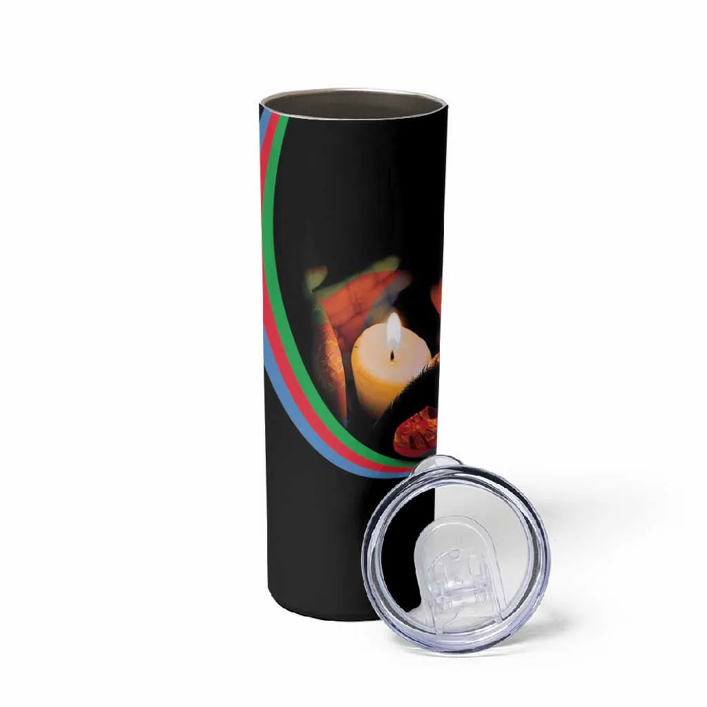Personalized Afro-Eritrea Maelti Siwuat Skinny Tumbler Candle Vigil Glory To Our Martyrs Eritrea LT9
