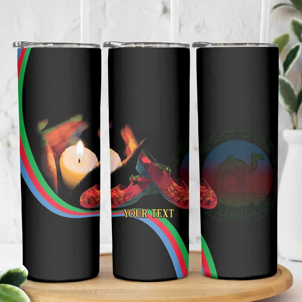 Personalized Afro-Eritrea Maelti Siwuat Skinny Tumbler Candle Vigil Glory To Our Martyrs Eritrea LT9