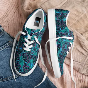 Pinup Turquoise Men’s lace-up canvas shoes