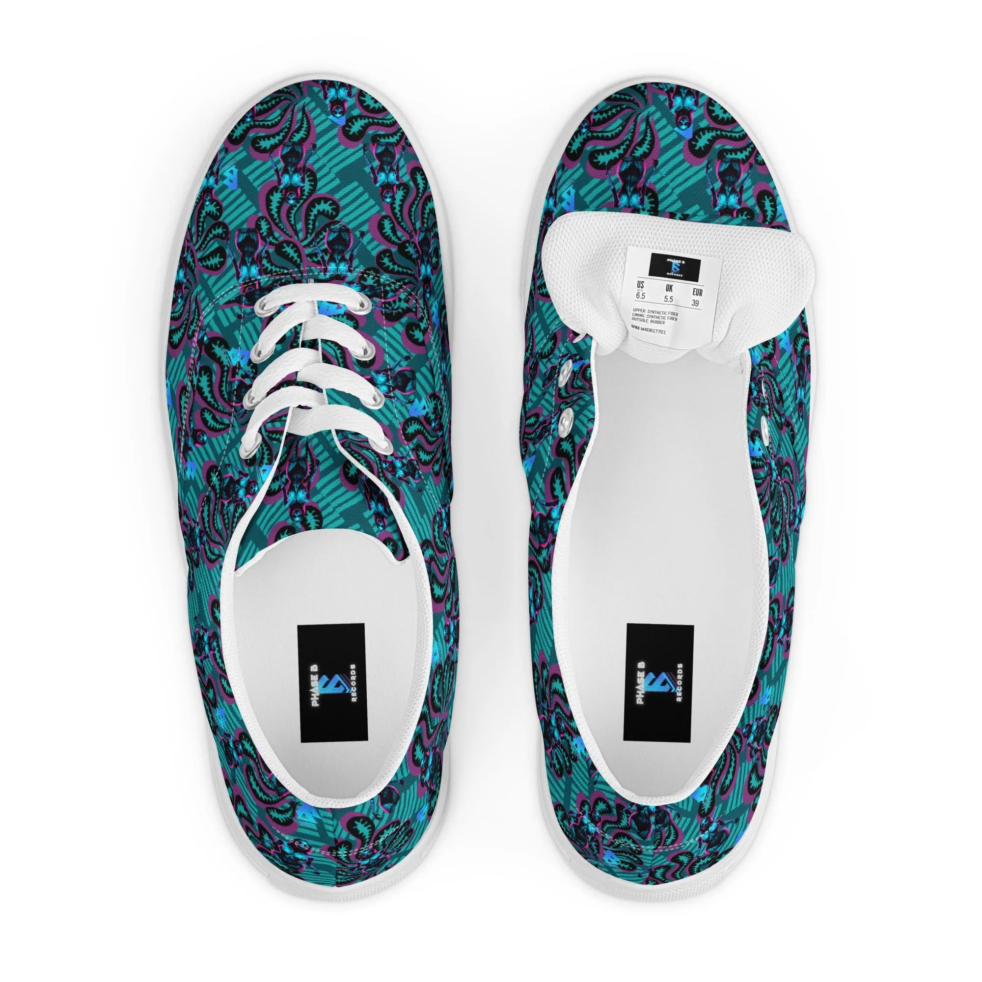 Pinup Turquoise Men’s lace-up canvas shoes
