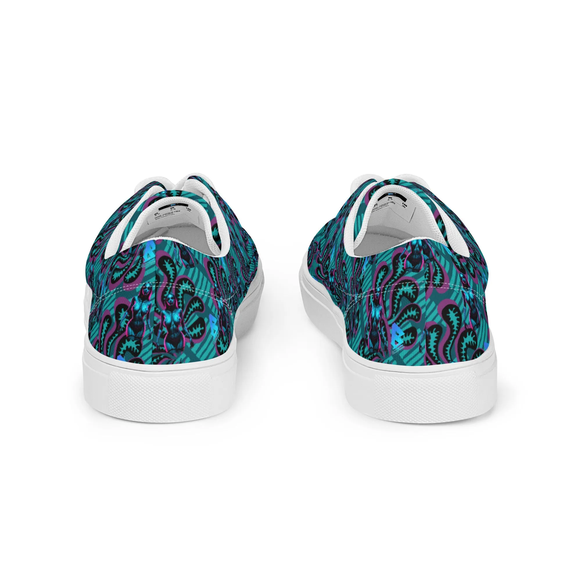 Pinup Turquoise Men’s lace-up canvas shoes