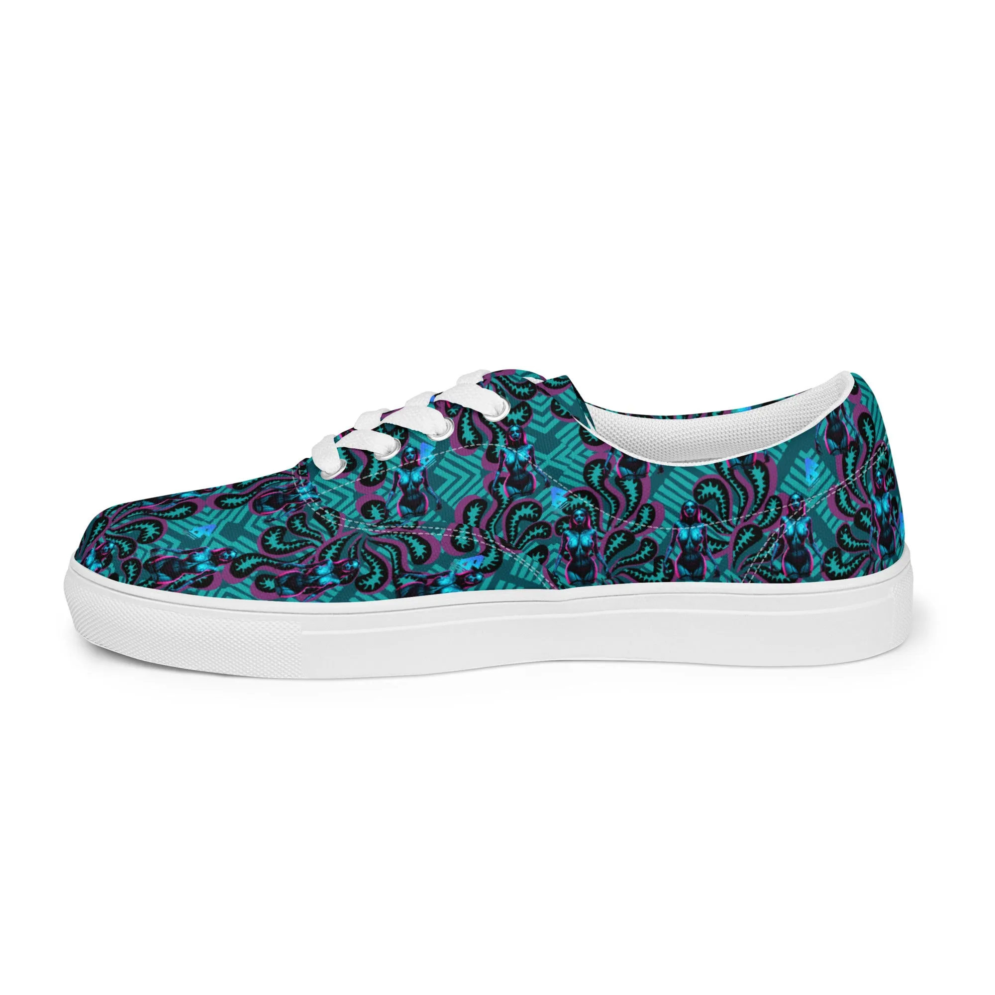 Pinup Turquoise Women’s lace-up canvas shoes