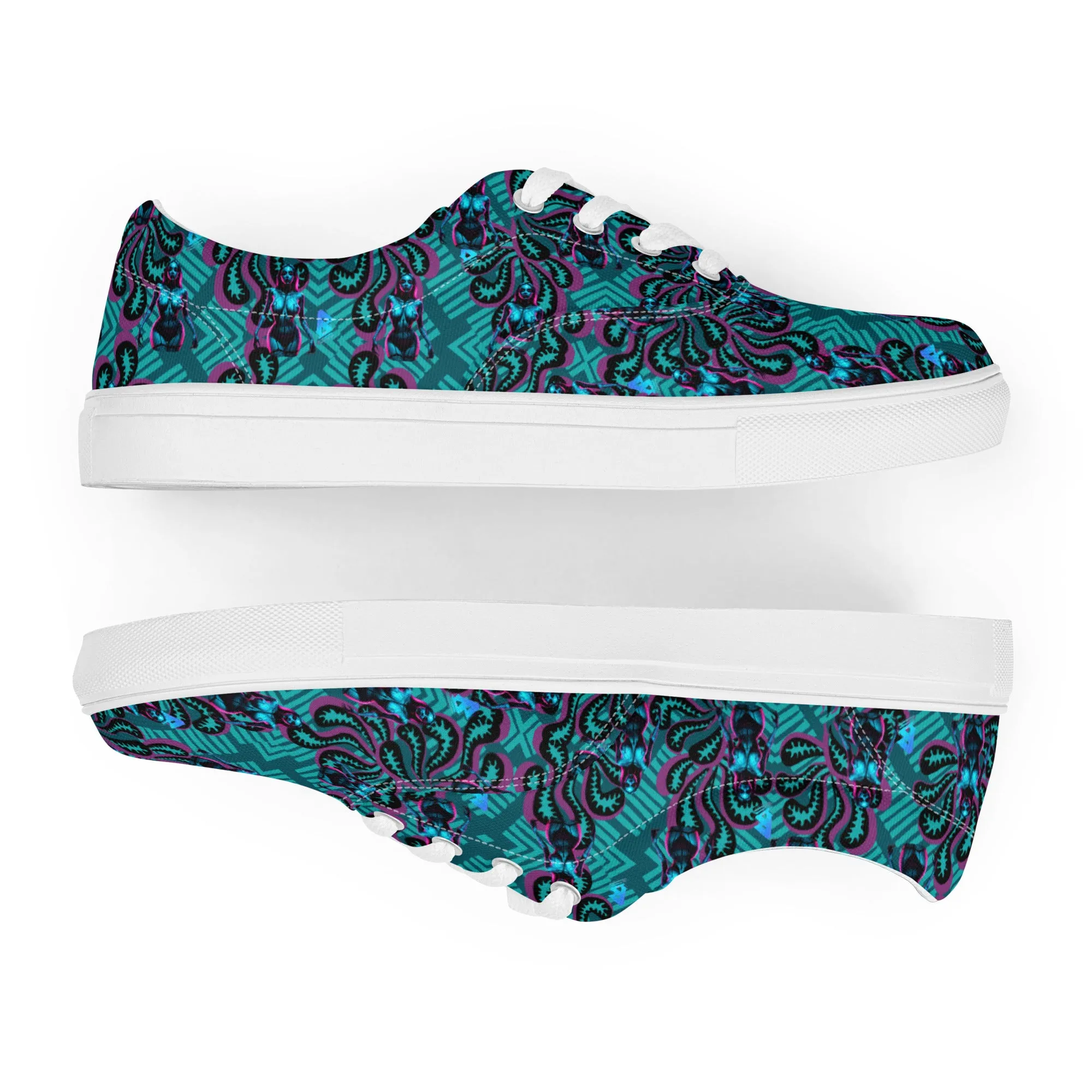 Pinup Turquoise Women’s lace-up canvas shoes