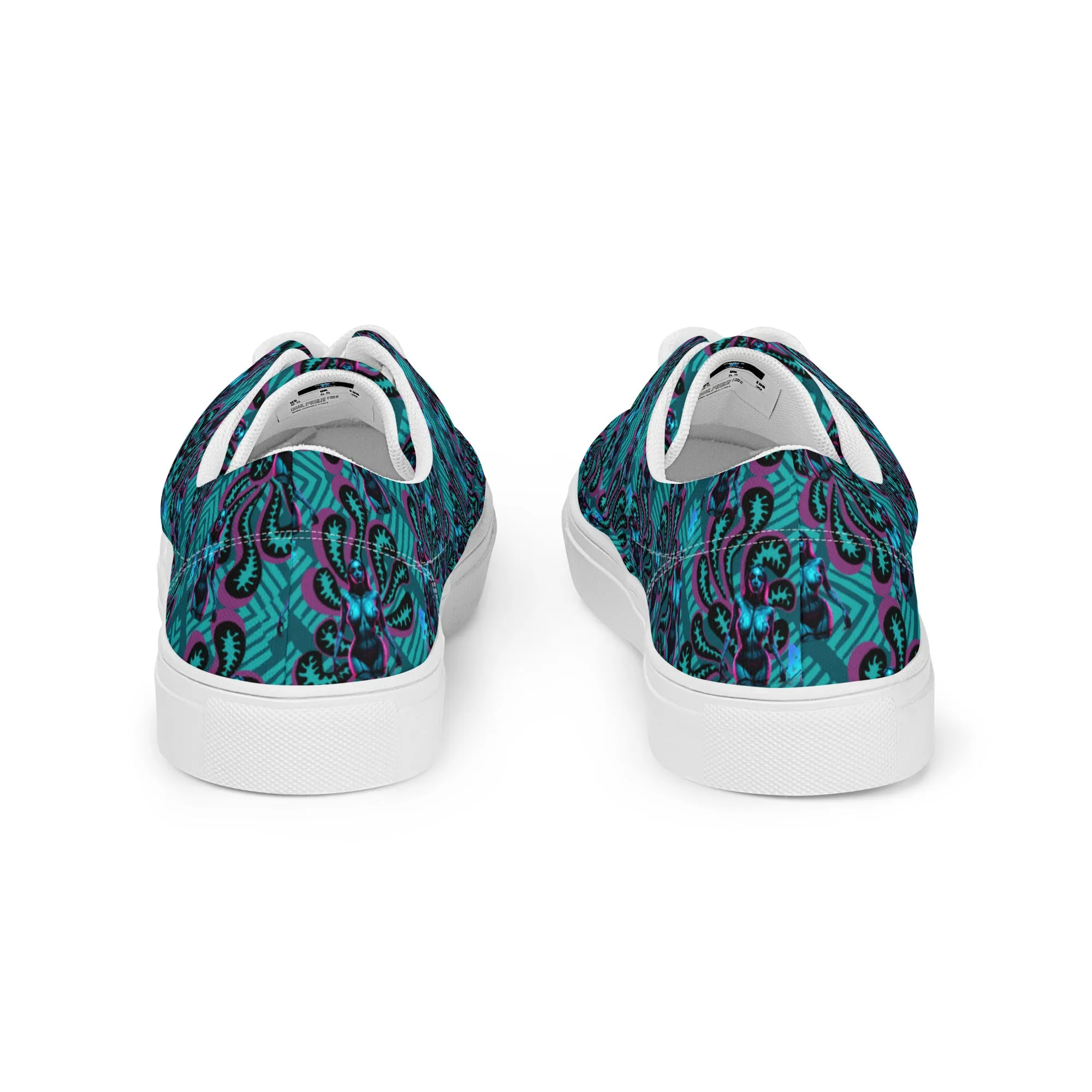 Pinup Turquoise Women’s lace-up canvas shoes