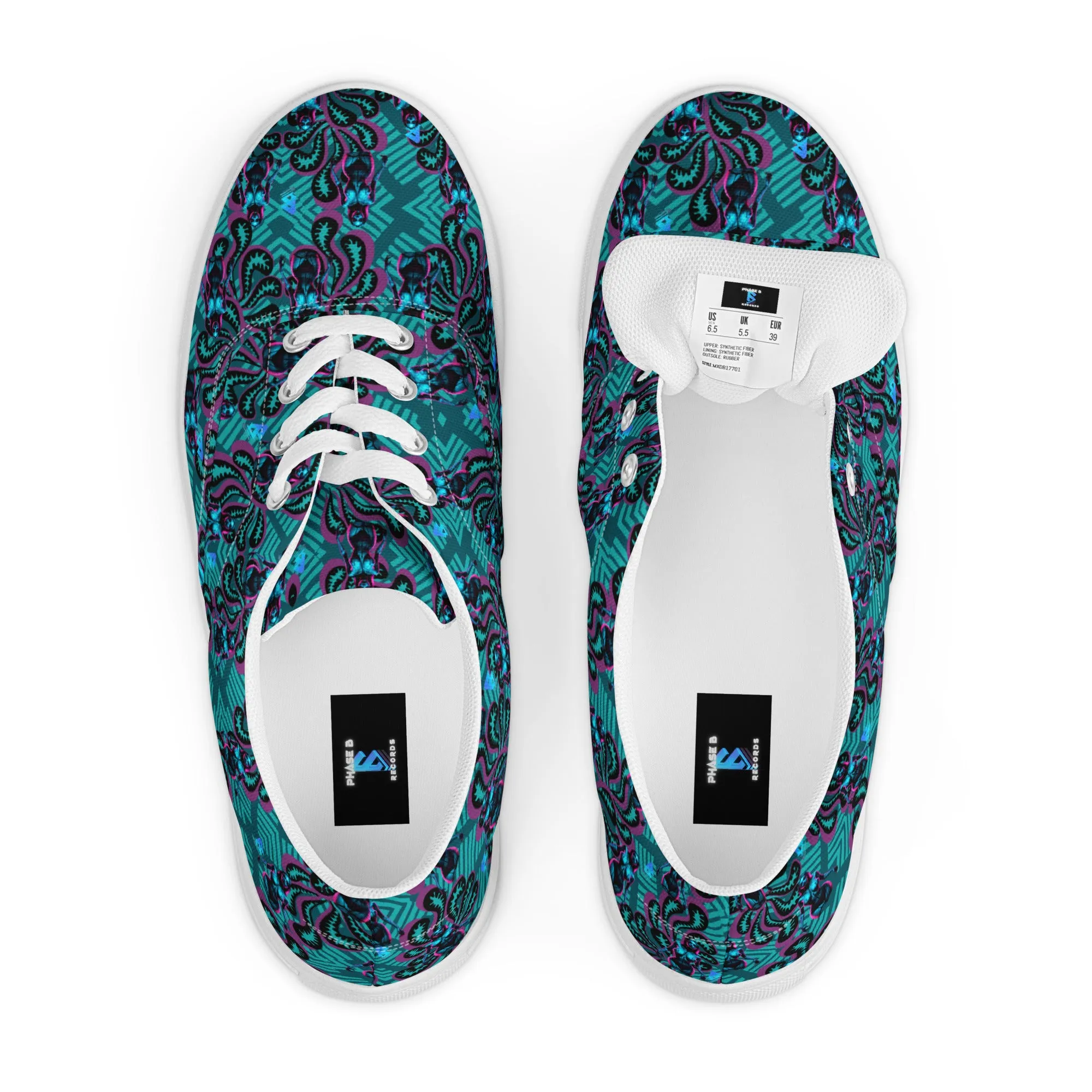 Pinup Turquoise Women’s lace-up canvas shoes