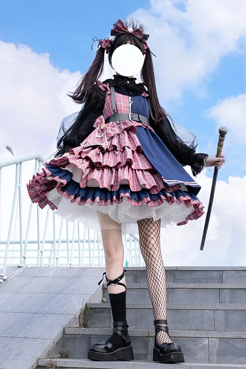 Plaid Stitching Multi-Layer Sweet Lolita JSK Dress