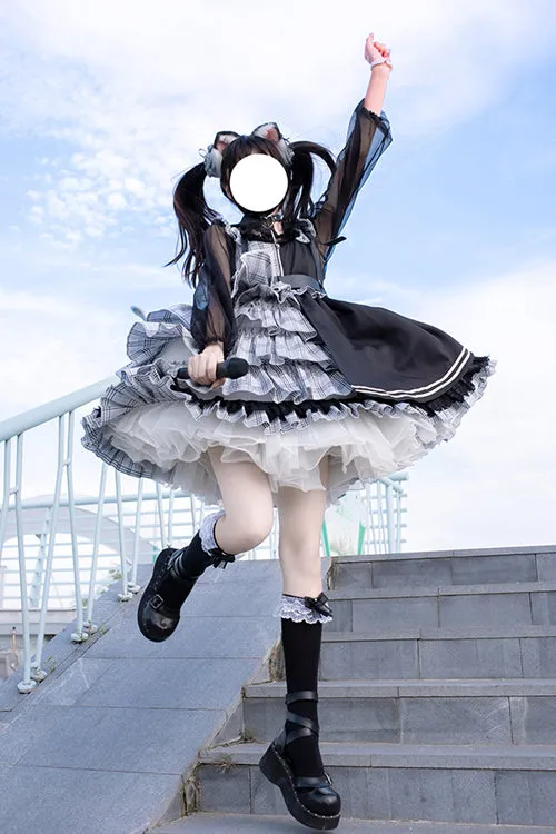 Plaid Stitching Multi-Layer Sweet Lolita JSK Dress
