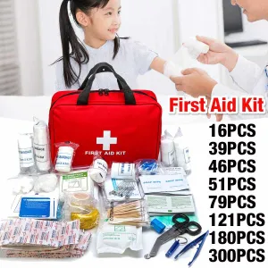 Portable Medium Empty Household Multi-Layer First Aid Kit Pouch Outdoor Car Bag First Aid Bag 16/39/46/51/79/121/180/300PCS