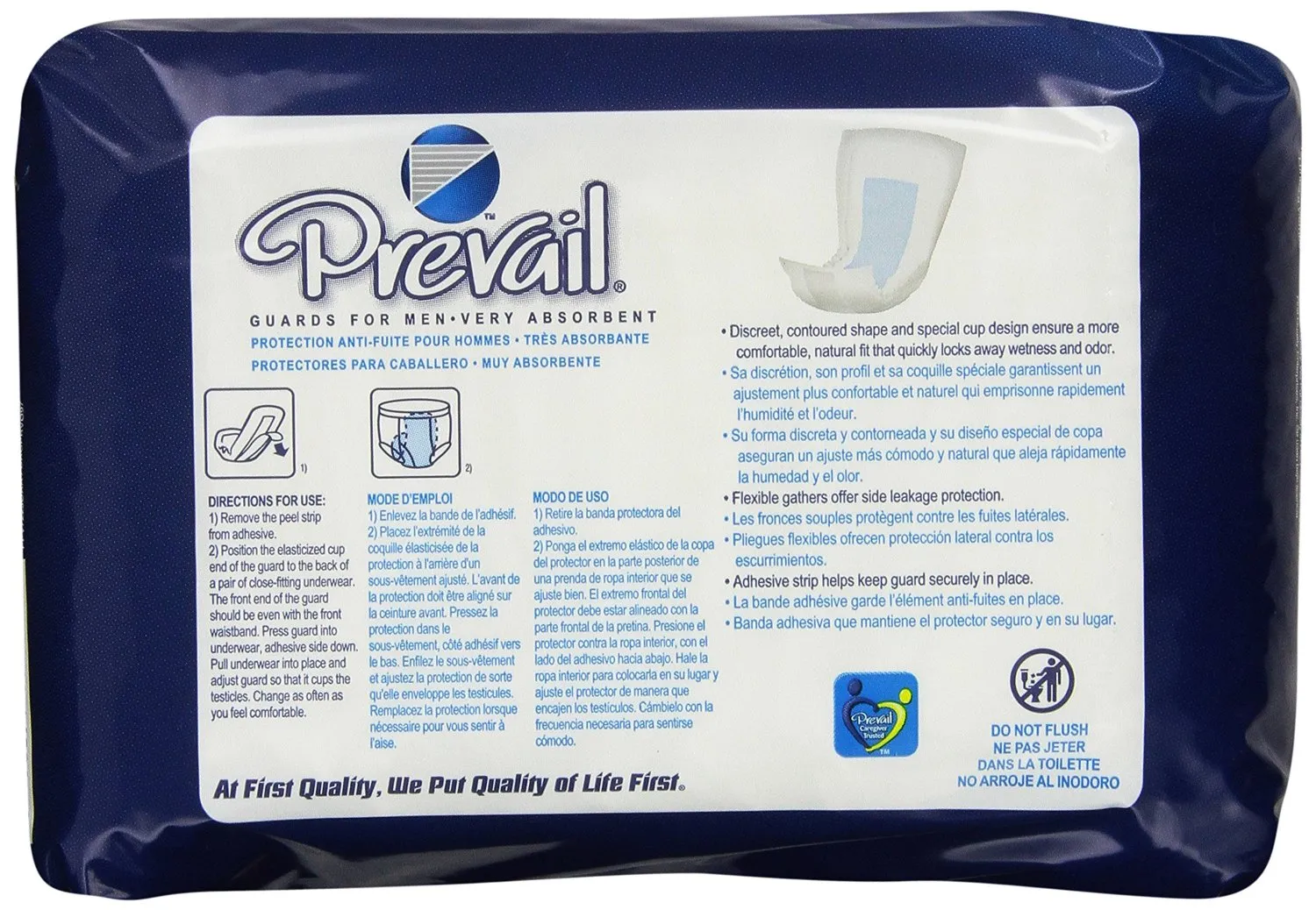 Prevail For Men Male Guards, Very Absorbent, 14 Pads (Pack of 9)
