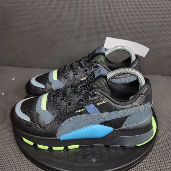 Puma RS 2.0 Lightsense Shoes Youth Sz 6 Black Blue Athletic Trainers Sneakers