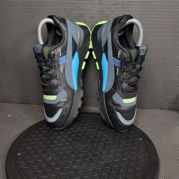 Puma RS 2.0 Lightsense Shoes Youth Sz 6 Black Blue Athletic Trainers Sneakers