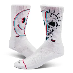 Pyvot Smiley Skull 3D Crew Socks