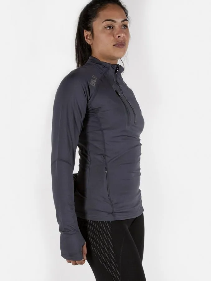Quarter Zip Warm Up Top Gun Metal