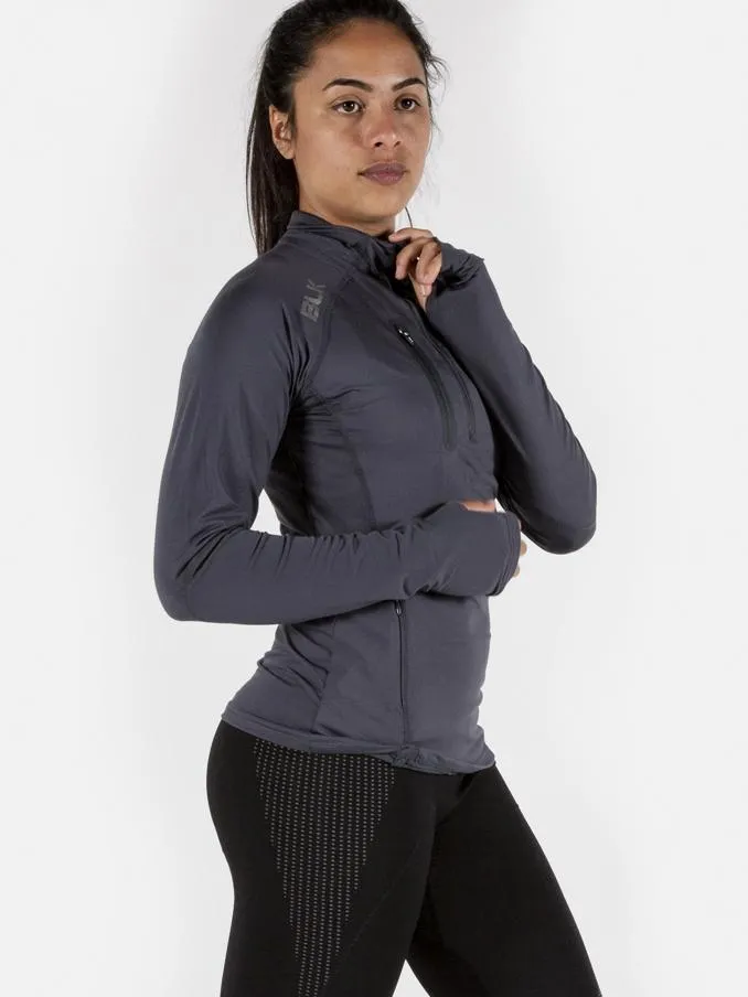 Quarter Zip Warm Up Top Gun Metal