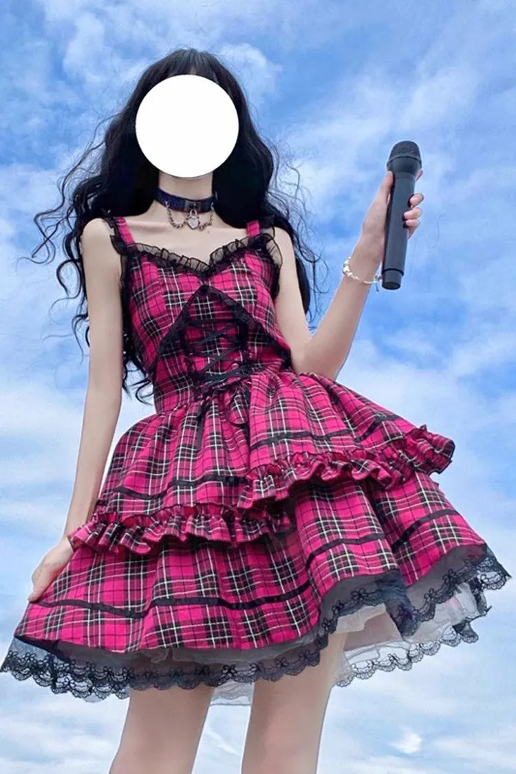 Red Sleeveless Multi-layer Ruffle Bowknot Gothic Lolita Jsk Dress