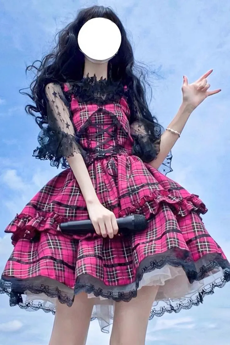 Red Sleeveless Multi-layer Ruffle Bowknot Gothic Lolita Jsk Dress