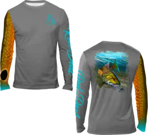 Redfish Long Sleeve Charcoal Gray Performance Dri-Fit (LS02)