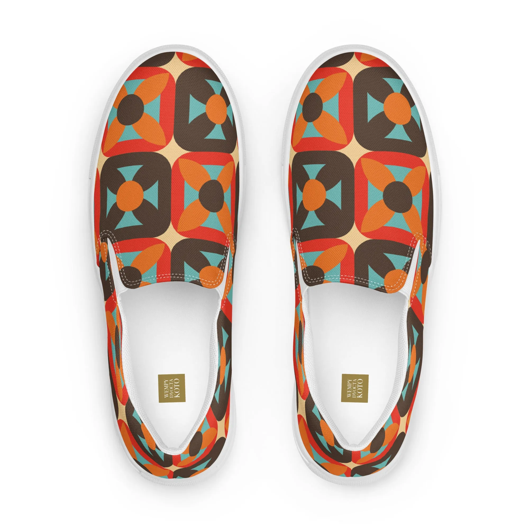 Retro Block - Sustainably Made Women’s slip-on canvas shoes
