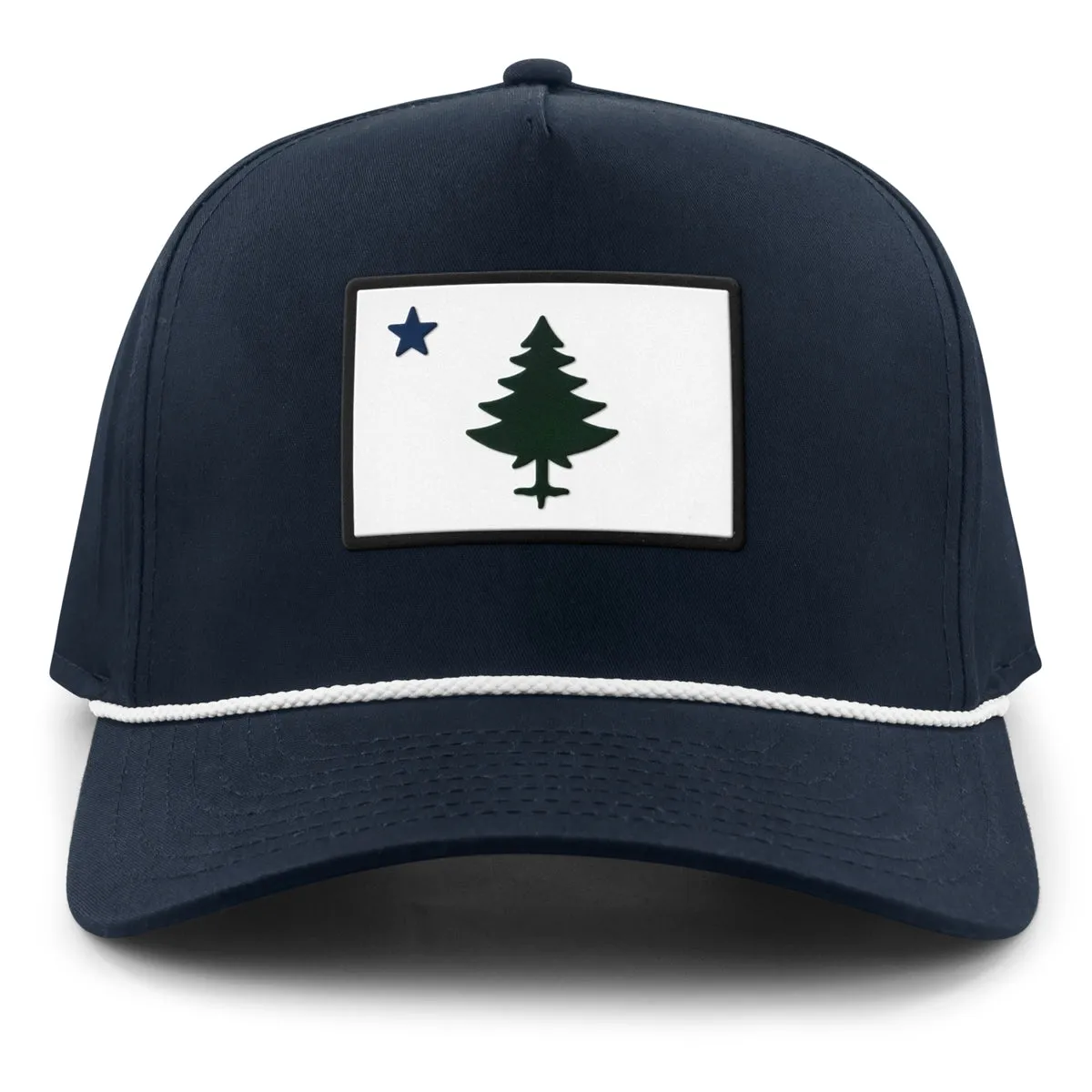 Retro Maine Flag PVC Patch Rope Performance Hat