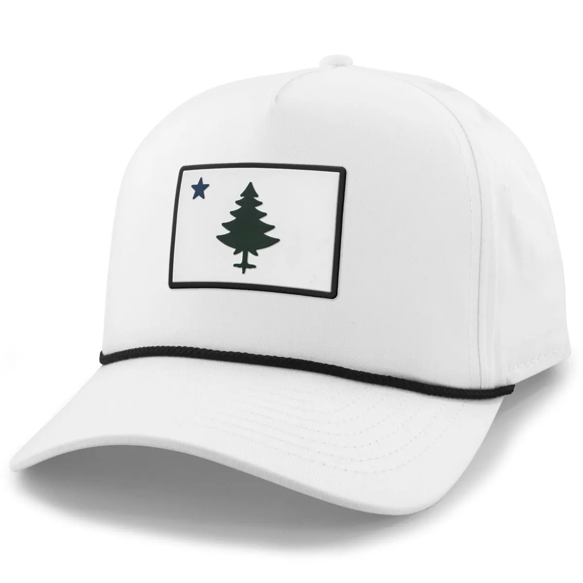 Retro Maine Flag PVC Patch Rope Performance Hat