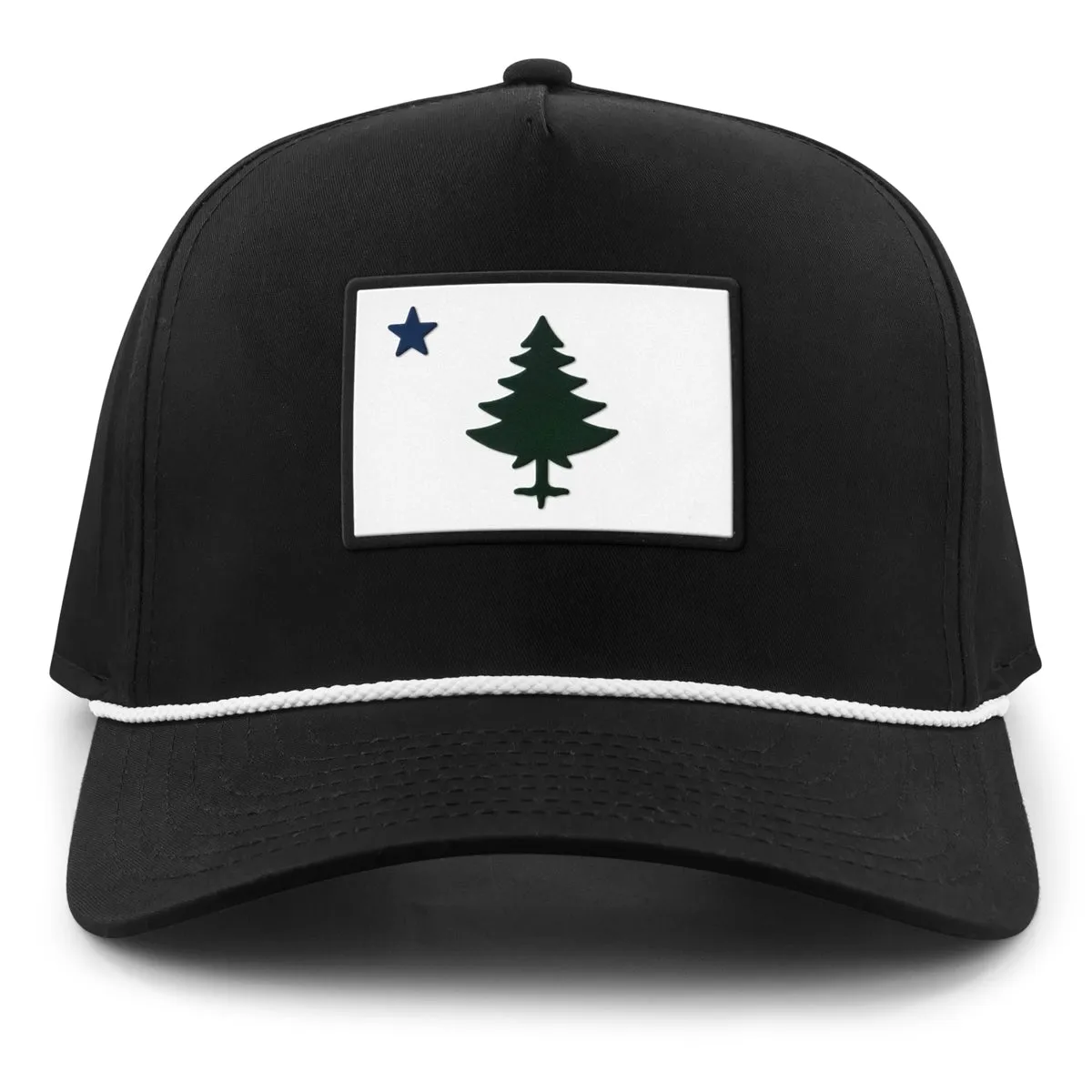 Retro Maine Flag PVC Patch Rope Performance Hat